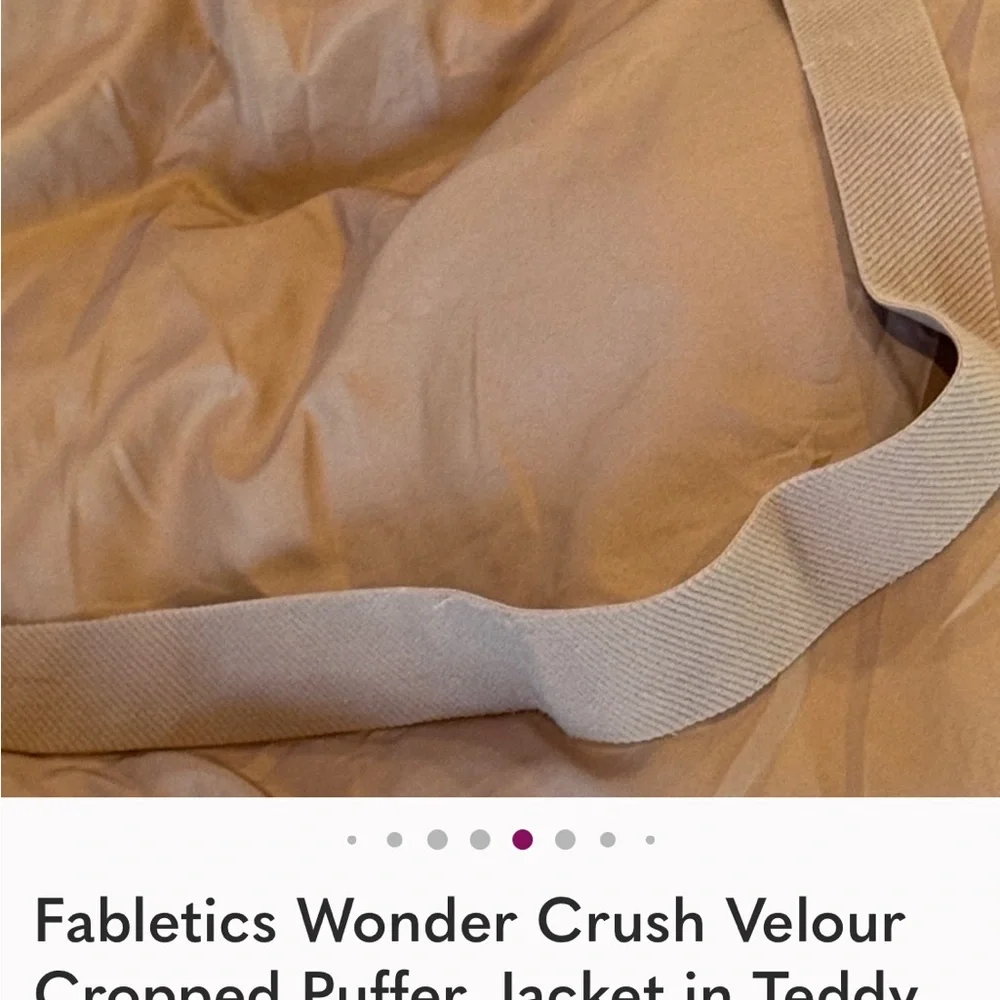 Fabletics Velvet Puffer Jacket Champagne color Size 1X - Picture 12 of 14